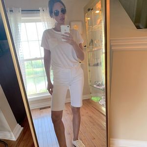 Summer White Classic Denim Bermuda Shorts ☀️